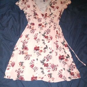 Derek Heart Pink Floral Wrap Dress